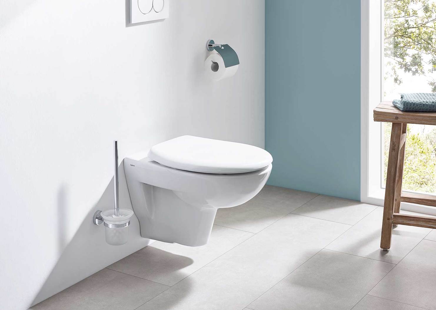 Optima S WC WC mit blauer Wand