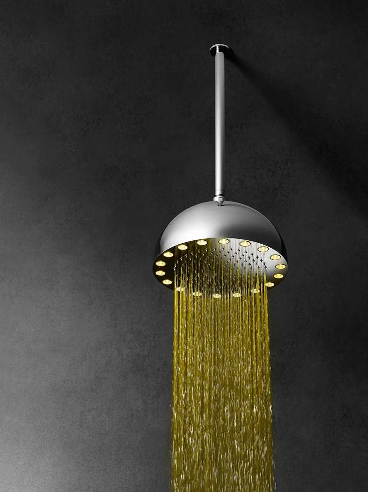 Kopfbrause mit gelbem LED Licht