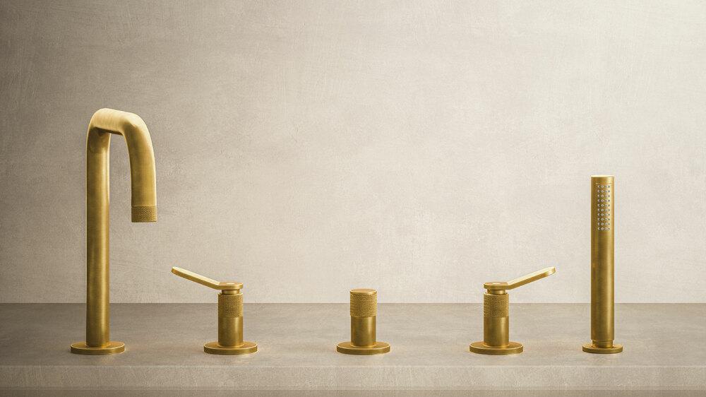 Cristina Serie East Side Messingfarbene Wannenarmaturen