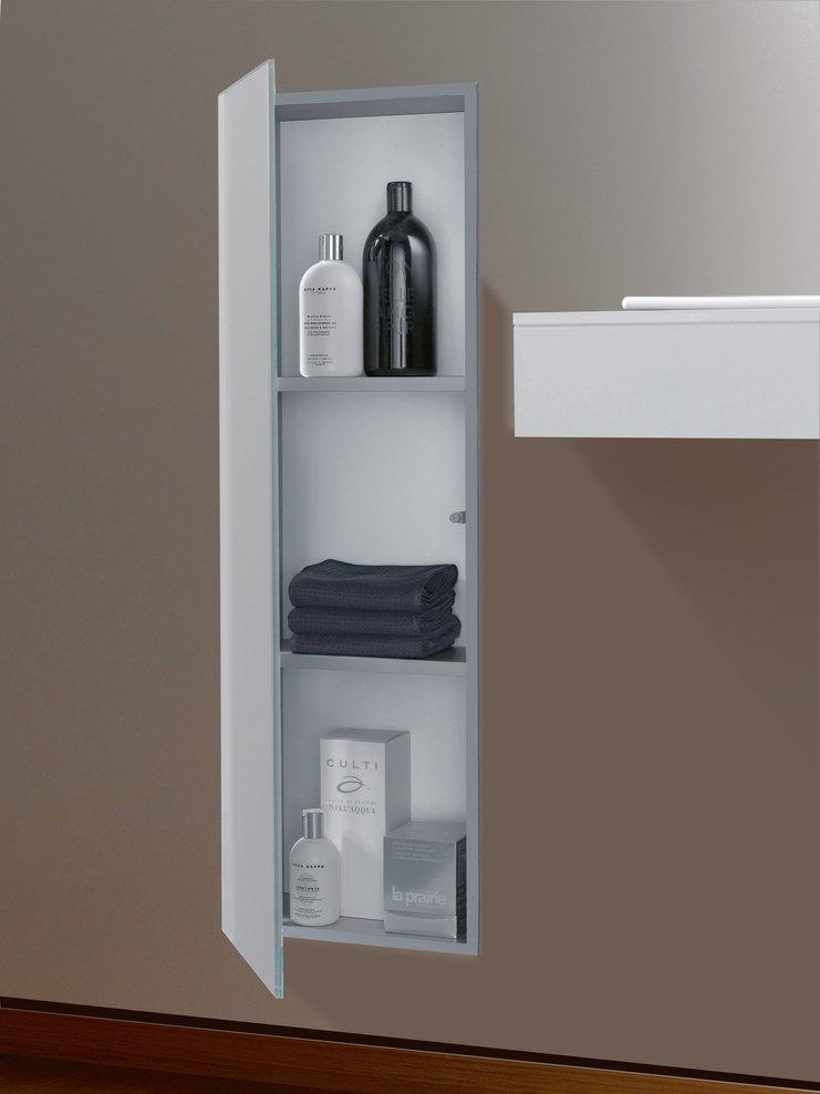 Einbau-Schrankmodul halbhoch mit zwei Metallablagen