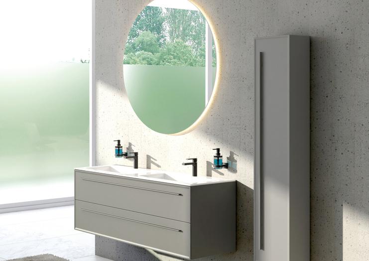 Badmöbel mit 2 Auszügen und Hochschrank