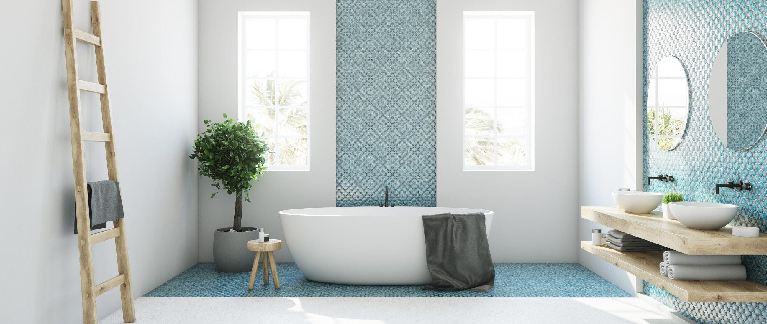 Bad mit Doppelwaschtisch und Wanne