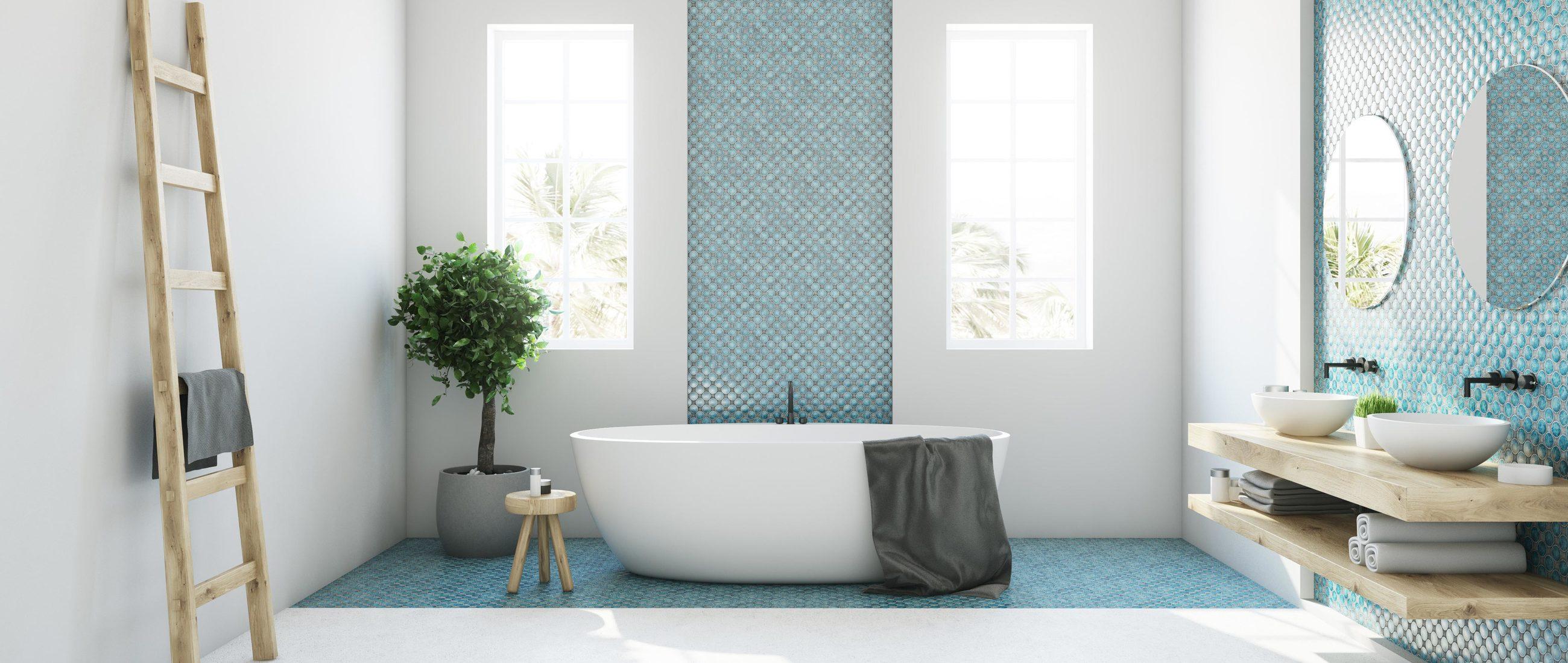 Bad mit Doppelwaschtisch und Wanne Bad mit Doppelwaschtisch und Wanne