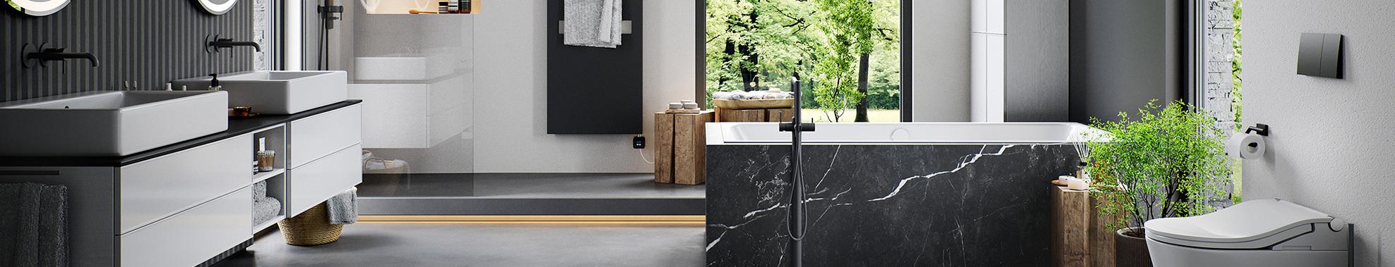 Optima X Miliieu Bad mit Blick ins Grüne